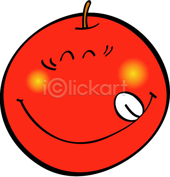 사람없음 EPS 아이콘 과일 농작물 미소(표정) 사과(과일) 식물 웃음 캐릭터 클립아트