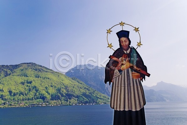 사람없음 JPG 포토 해외이미지 구식 금속 성자 수확 신성 옛날 오스트리아 조각상 종교 해외202004 호수