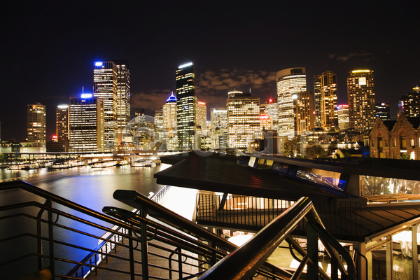 사람없음 JPG 포토 해외이미지 건물 고층빌딩 대도시 도시풍경 시드니 야경 야외 항구 해외202004 호주