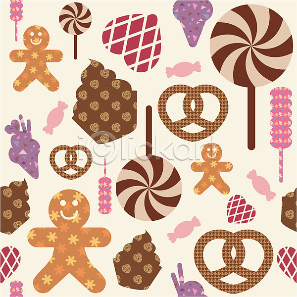 사람없음 AI(파일형식) 일러스트 과자 디자인 디저트 막대사탕 모양 무늬 문양 백그라운드 벽지 사탕 컵케이크 쿠키 패턴 패턴백그라운드