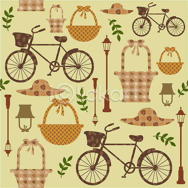 사람없음 AI(파일형식) 일러스트 가로등 교통수단 나뭇잎 디자인 모양 모자(잡화) 무늬 문양 바구니 백그라운드 벽지 식물 잎 자전거 조명 패턴 패턴백그라운드