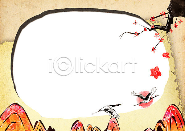 사람없음 PSD 일러스트 꽃 나뭇가지 동물 명절 문화 백그라운드 산 새해 설날 식물 원형 전통 전통무늬 전통문양 전통프레임 조류 종이 프레임 학 한국 한국문화 한국전통