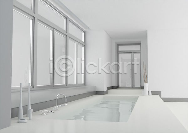 사람없음 3D PSD 입체 3D소스 그래픽 꽃병 문 물 실내 욕실 욕조 인테리어 주택 창문 화장실