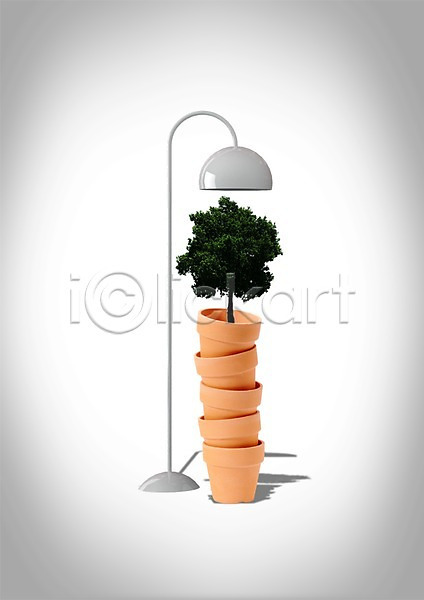 사람없음 3D PSD 입체 편집이미지 그래픽 나무 스탠드 식물 조명 편집 화분