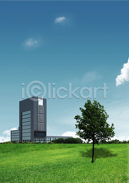 사람없음 3D PSD 입체 편집이미지 건물 구름(자연) 그래픽 나무 비즈니스 빌딩 식물 잔디 편집 풀(식물) 하늘