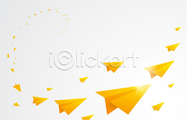 사람없음 AI(파일형식) 일러스트 노란색 모형 무늬 백그라운드 오브젝트 종이비행기 종이접기 컬러 패턴 패턴백그라운드