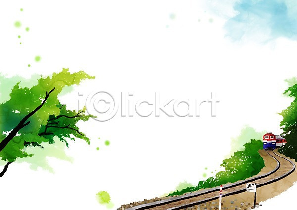사람없음 PSD 일러스트 구름(자연) 기차 기찻길 나무 백그라운드 식물 자연 자연백그라운드 전차 철도의날 페인터 페인터배경 풀(식물) 풍경(경치) 하늘