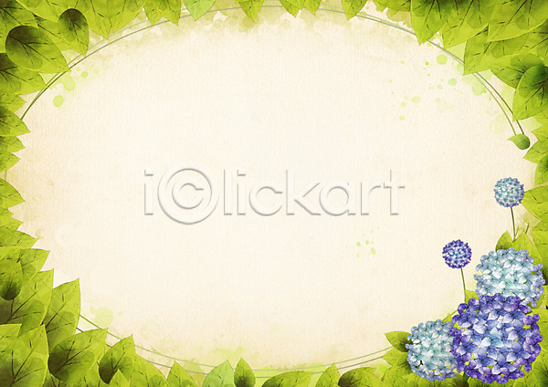 사람없음 PSD 일러스트 꽃 꽃무늬 꽃백그라운드 꽃프레임 무늬 배너 백그라운드 수국 식물 안내 알림 잎 자연 초록색 컬러 틀 파란색 프레임