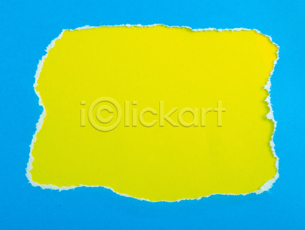 사람없음 JPG 포토 하이앵글 해외이미지 노란색 백그라운드 색종이 찢어짐 카피스페이스 파란색 프레임 해외202004