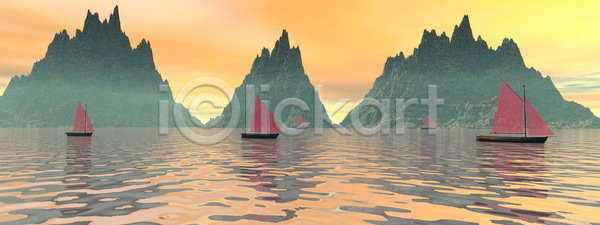 사람없음 3D JPG 일러스트 포토 해외이미지 그래픽 그림 나무 만들기 물 미술 바다 백그라운드 보트 산 야외 여름(계절) 여행 자연 초록색 파란색 풍경(경치) 하늘 해외202004 해외포토 호수