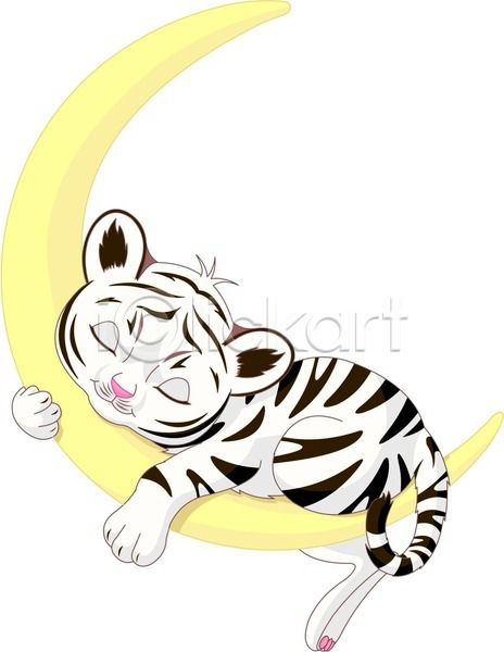 아기 EPS 아이콘 일러스트 해외이미지 검은색 고양이 그래픽 그림 달 동물 디자인 만화 미술 새끼 야간 잠 줄무늬 캐릭터 클립 클립아트 포유류 해외202004 호랑이 흰색