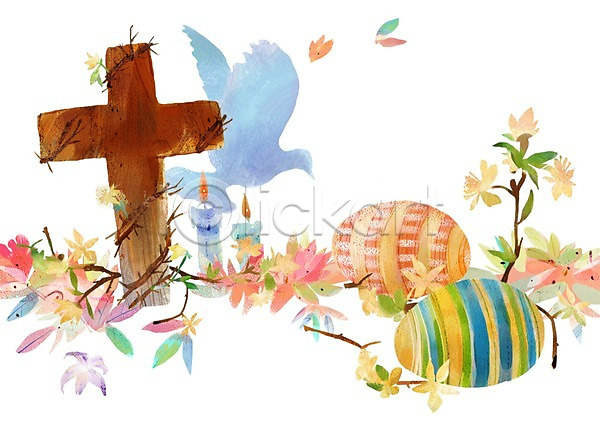 사람없음 PSD 일러스트 가시 계란 기독교 꽃 나뭇가지 동물 백그라운드 부활절 부활절계란 비둘기 식물 십자가 조류 종교 초 촛불