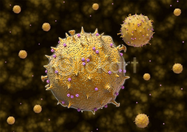 사람없음 3D PSD 입체 3D소스 그래픽 노란색 라이프 박테리아 백그라운드 생명 생명공학 세포 신체 의학 조직 치료 컬러 현미경