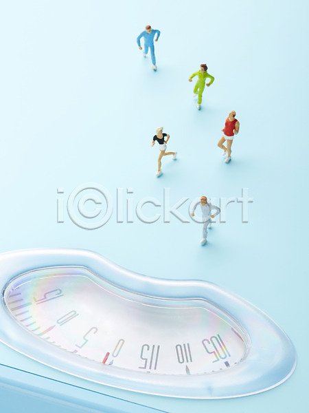 사람없음 JPG 포토 건강 건강관리 건강식품 관리 달리기 미니어처 스튜디오촬영 실내 운동 음식 인형 장난감 저울 조깅 체중계 피규어