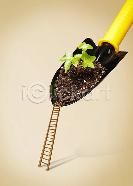 사람없음 PSD 편집이미지 모종삽 사다리 삽 식물 잎 풀(식물) 흙
