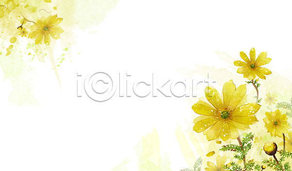 사람없음 PSD 일러스트 꽃 꽃백그라운드 노란색 백그라운드 식물 잎 자연 컬러