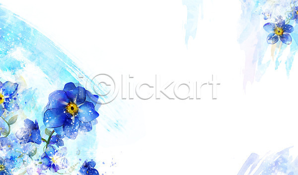 사람없음 PSD 일러스트 꽃 꽃백그라운드 물망초 백그라운드 식물 잎 자연 컬러 파란색