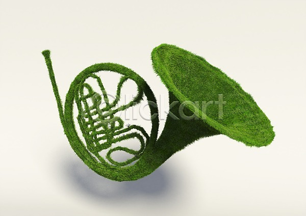 사람없음 3D PSD 입체 편집이미지 3D소스 관악기 그래픽 그린캠페인 금관악기 나팔 식물 악기 오브젝트 자연보호 초록색 캠페인 컬러 컴퓨터그래픽 편집소스 풀(식물) 환경