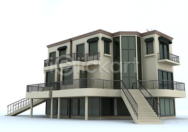사람없음 3D PSD 입체 편집이미지 3D소스 건물 건축 건축물 계단 그래픽 빌라 주택 편집소스 현대건축