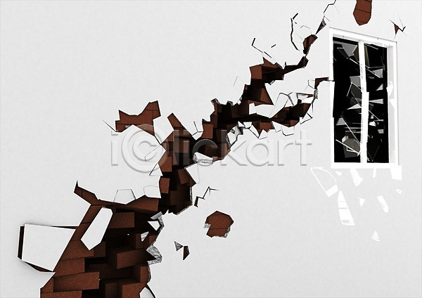 사람없음 3D PSD 입체 편집이미지 3D소스 건물 건축 건축물 균열 그래픽 벽 붕괴 손상 외벽 조각 조각(피스) 지진 창문 파편 편집소스