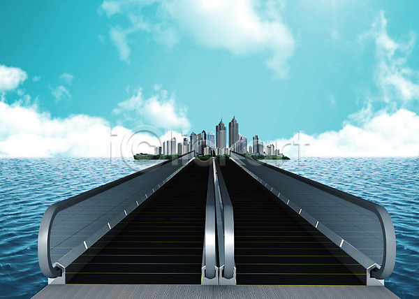 사람없음 3D PSD 편집이미지 건물 건축 고층빌딩 구름(자연) 도시 바다 벨트 빌딩 풍경(경치) 하늘