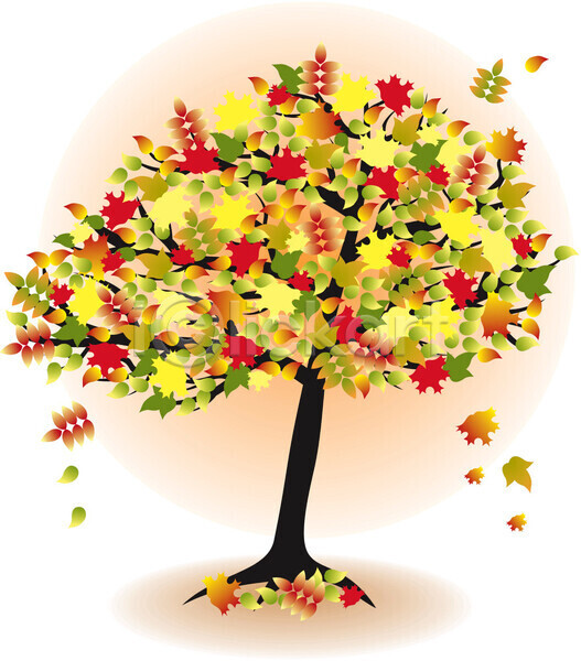 EPS 일러스트 해외이미지 가을(계절) 검은색 계절 고립 꽃잎 나무 나뭇가지 노란색 디자인 만화 미술 백그라운드 빨간색 숲 식물 엘리먼트 옛날 오렌지 잎 자연 장식 초록색 추상 해외202004 환경