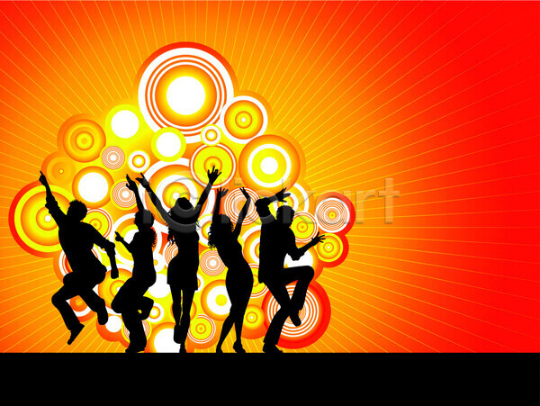 행복 남자 사람 여자 EPS 실루엣 일러스트 해외이미지 댄서 디스코 백그라운드 은색 음악 춤 파티 해외202004