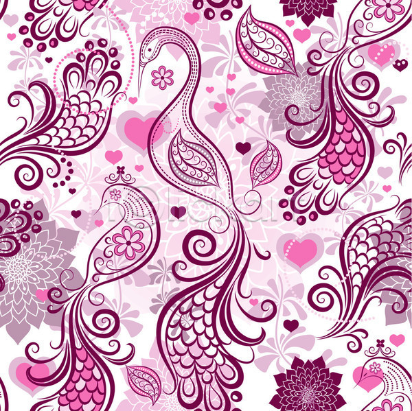 화려 사람없음 EPS 일러스트 해외이미지 공작 꽃 디자인 백그라운드 분홍색 하트 해외202004