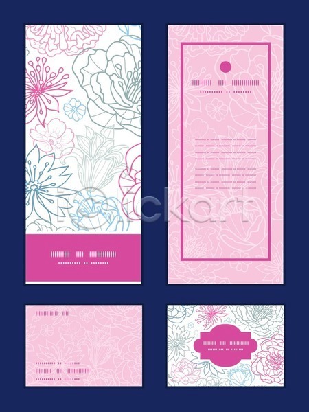 화려 사람없음 EPS 일러스트 해외이미지 꽃 꽃무늬 디자인 배너 분홍색 세트 장미 패턴 프레임 해외202004