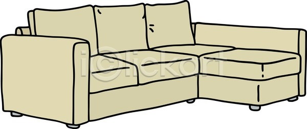 휴식 EPS 일러스트 해외이미지 가구 거실 리빙 만화 방 빛 소파 안락의자 앉기 주택 침대 카나페 크림 큼 해외202004 해외일러스트 휴게실 흰색