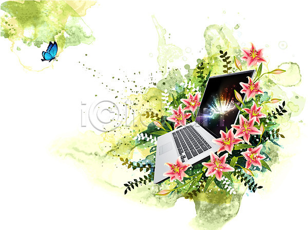 사람없음 AI(파일형식) 일러스트 곤충 꽃 꽃백그라운드 나리꽃 나비 노트북 동물 백그라운드 식물 잎 자연 전자제품 정보기술 컬러 컴퓨터 퓨전
