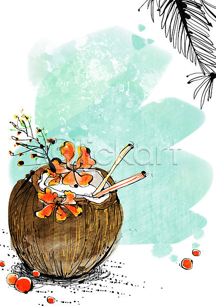 사람없음 PSD 라인일러스트 일러스트 과일 과일주스 꽃 나뭇가지 나뭇잎 디저트 백그라운드 빨대 식물 열대과일 음료 음식 주스 컵 코코넛 코코넛주스 트로피컬아트