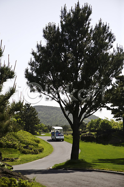 사람없음 JPG 포토 골프장 교통수단 나무 도로 산 식물 아시아 야외 자동차 잔디 제주도 주간 카트 풍경(경치) 한국