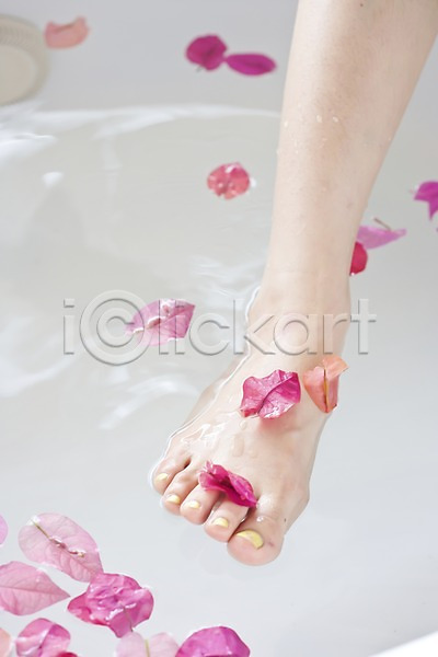신체부위 한명 JPG 포토 괌 꽃잎 물 발 백그라운드 스파 스파용품 식물 실내 욕조