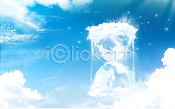 사람없음 PSD 편집이미지 포토일러 합성일러스트 구름(자연) 모래시계 모양 백그라운드 시계 자연 편집 편집일러스트 풍경(경치) 하늘