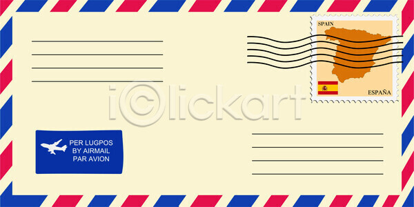 EPS 일러스트 해외이미지 깃발 덮개 디자인 메시지 미술 배너 봉투 스페인 우표 인터넷 종이 지도 추상 편지 해외202004 해외일러스트