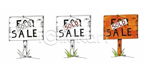 EPS 일러스트 해외이미지 고립 골동품 목재 백그라운드 세일 손그림 옛날 주택 판매 해외202004 해외일러스트 흰색