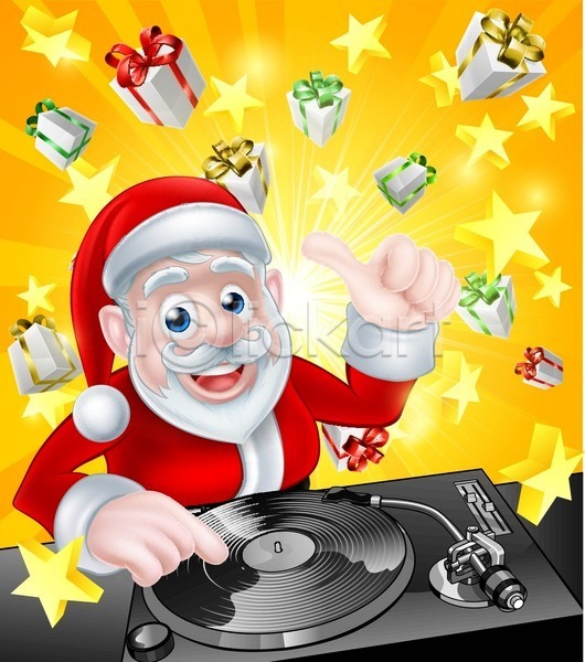 남자 노년 노인남자한명만 한명 EPS 일러스트 해외이미지 DJ 디스코 디제잉 디제잉기계 레코드판 백그라운드 별 산타클로스 선물상자 손들기 최고 크리스마스 클럽 턴테이블 해외202004