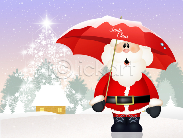 축하 남자 노년 노인남자한명만 한명 JPG 일러스트 포토 해외이미지 겨울 겨울풍경 눈내림 눈송이 들기 별 산타클로스 우산 크리스마스 크리스마스트리 해외202004
