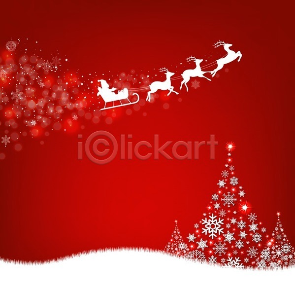 축하 EPS 실루엣 일러스트 해외이미지 눈꽃무늬 루돌프 빨간색 산타클로스 썰매 크리스마스 크리스마스트리 풍경(경치) 해외202004