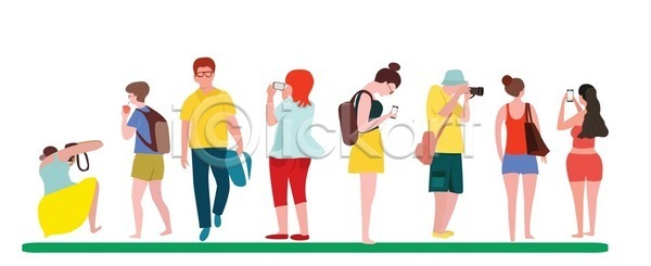 스마트 사람 여자 EPS 일러스트 해외이미지 고립 그래픽 그림 디자인 디지털 만화 모바일 미술 백그라운드 사진사 사진촬영 세포 손 스마트폰 스타일 야외 여행 유행 잡기 카메라 컬러풀 해외202004 해외일러스트 흰색