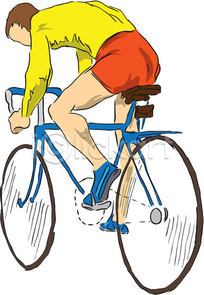 EPS 일러스트 해외이미지 기계 노란색 리더 바퀴 선로 셔츠 순환 스포츠 자전거 챔피언 추적 해외202004