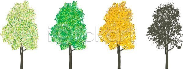 변화 사람없음 EPS 일러스트 해외이미지 가을(계절) 겨울 관목 나무 날씨 봄 시간 잎 해외202004 해외일러스트