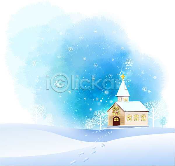믿음 사람없음 AI(파일형식) 일러스트 건물 건축물 겨울 겨울배경 계절 교회 기독교 나무 눈(날씨) 백그라운드 설원 식물 종교