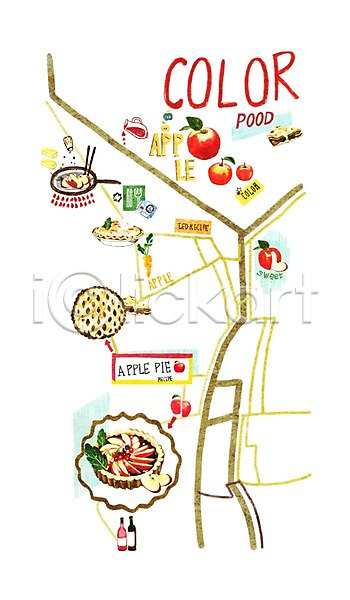 사람없음 PSD 일러스트 과일 과일주스 길 단어 문자 백그라운드 병(담는) 빨간색 사과(과일) 알파벳 애플파이 양념 영어 음식 젓가락 주스 지도 컨셉 컬러 컬러푸드 파이(빵) 프라이팬