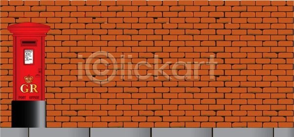 EPS 일러스트 해외이미지 그래픽 그림 기둥 런던 미술 벽 벽돌 빨간색 상징 영국 잉글랜드 통신 편지 해외202004 해외일러스트