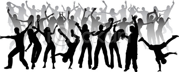 기쁨 행복 남자 사람 여자 EPS 실루엣 일러스트 해외이미지 댄서 디스코 백그라운드 은색 음악 춤 큼 파티 해외202004 해외일러스트