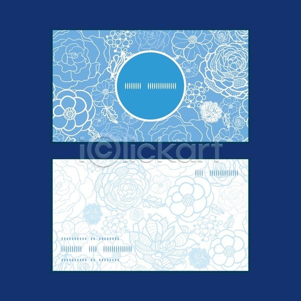 화려 사람없음 EPS 일러스트 해외이미지 꽃무늬 디자인 라인아트 배너 세트 장미 파란색 패턴 프레임 해외202004