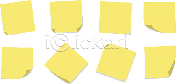 EPS 일러스트 해외이미지 그림자 노란색 메시지 종이 쪽지 해외202004 해외일러스트 흰배경