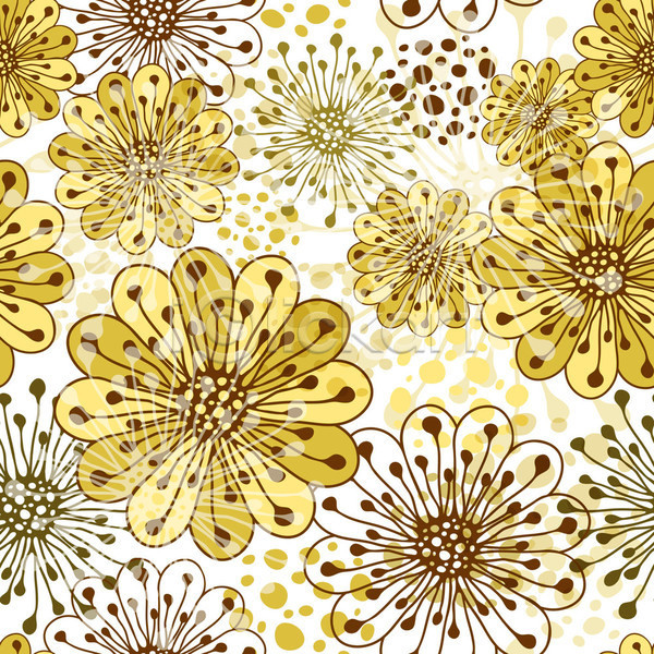 화려 사람없음 EPS 일러스트 해외이미지 꽃 꽃무늬 노란색 디자인 백그라운드 해외202004